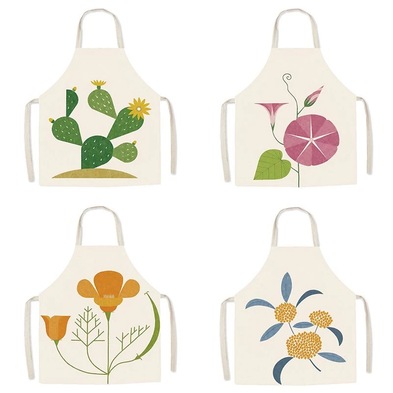 الكرتون التوضيح الكتان أكمام المئزر المنزل المطبخ الطبخ مريلة متجر الأظافر بائع الزهور ملابس العمل #1