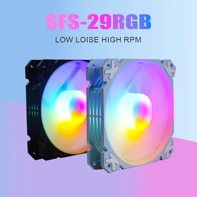 MANMU Case Fans RGB Computer Cooler Fan for PC Rainbow Color Fans & Cooling RGB Cooler Fan
