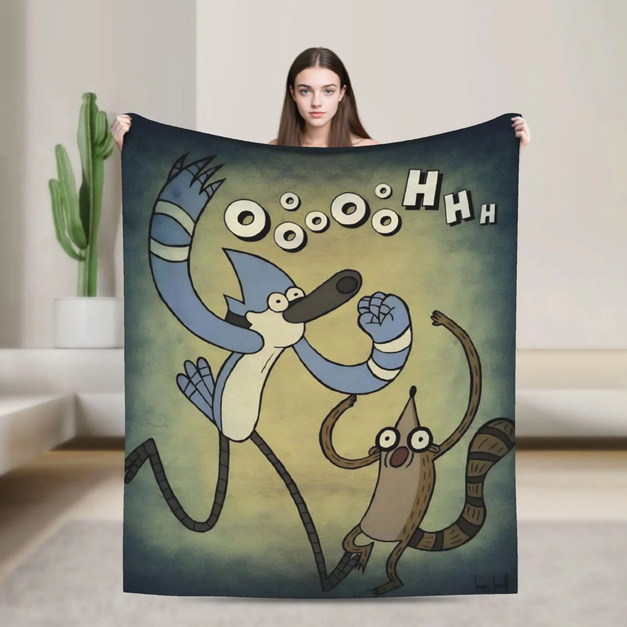 New Arrival Mordecais And Rigbys Blanket Super Soft Flannel  Cozy Throw Blanket Machine Washable
