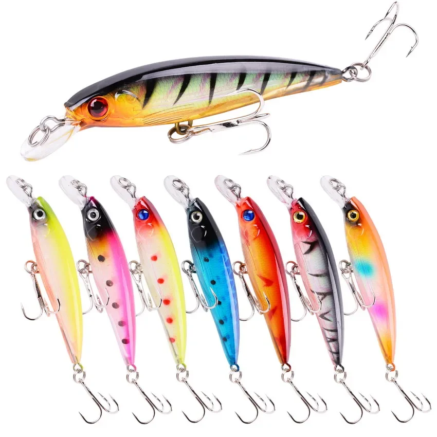 8PCS Japan Hot Model Sinking Minnow Fishing Lures 9cm 7.5g Laser Bass Pike Carkbait Wobblers Swimbait Professional Bait