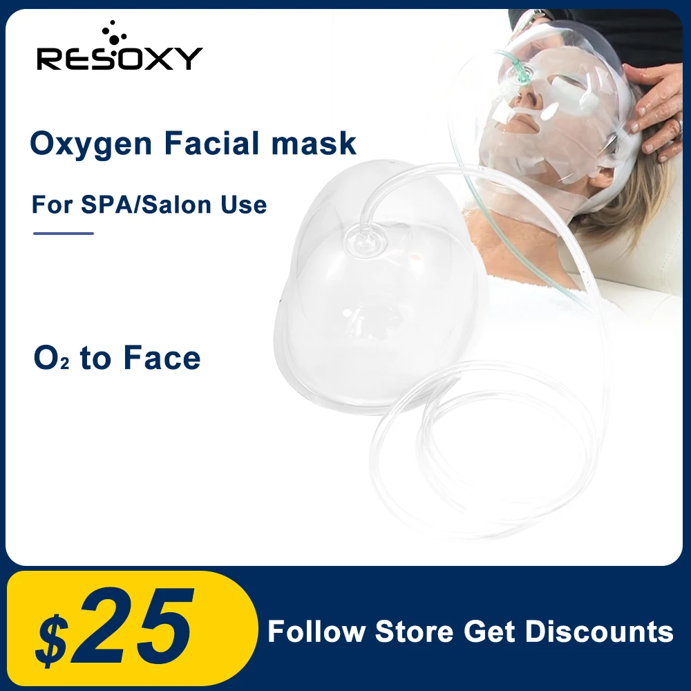 RESOXY Beauty Health Oxygen Injector Full Face Mask For Face Skin SPA Whole Face Cover For Oxygen Injector Oxygen Concentrator