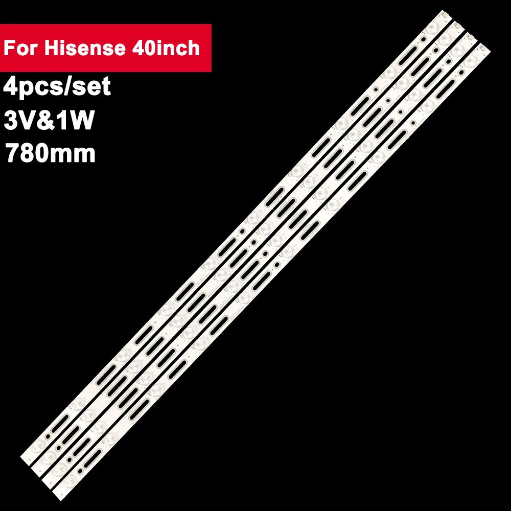 

4pcs 780mm TV Backlight LED Bar Strips For Hisense 40inch LBM400P1001-AU-4S(0) LED40K1800 LED40H166 40H5B 40H4C1