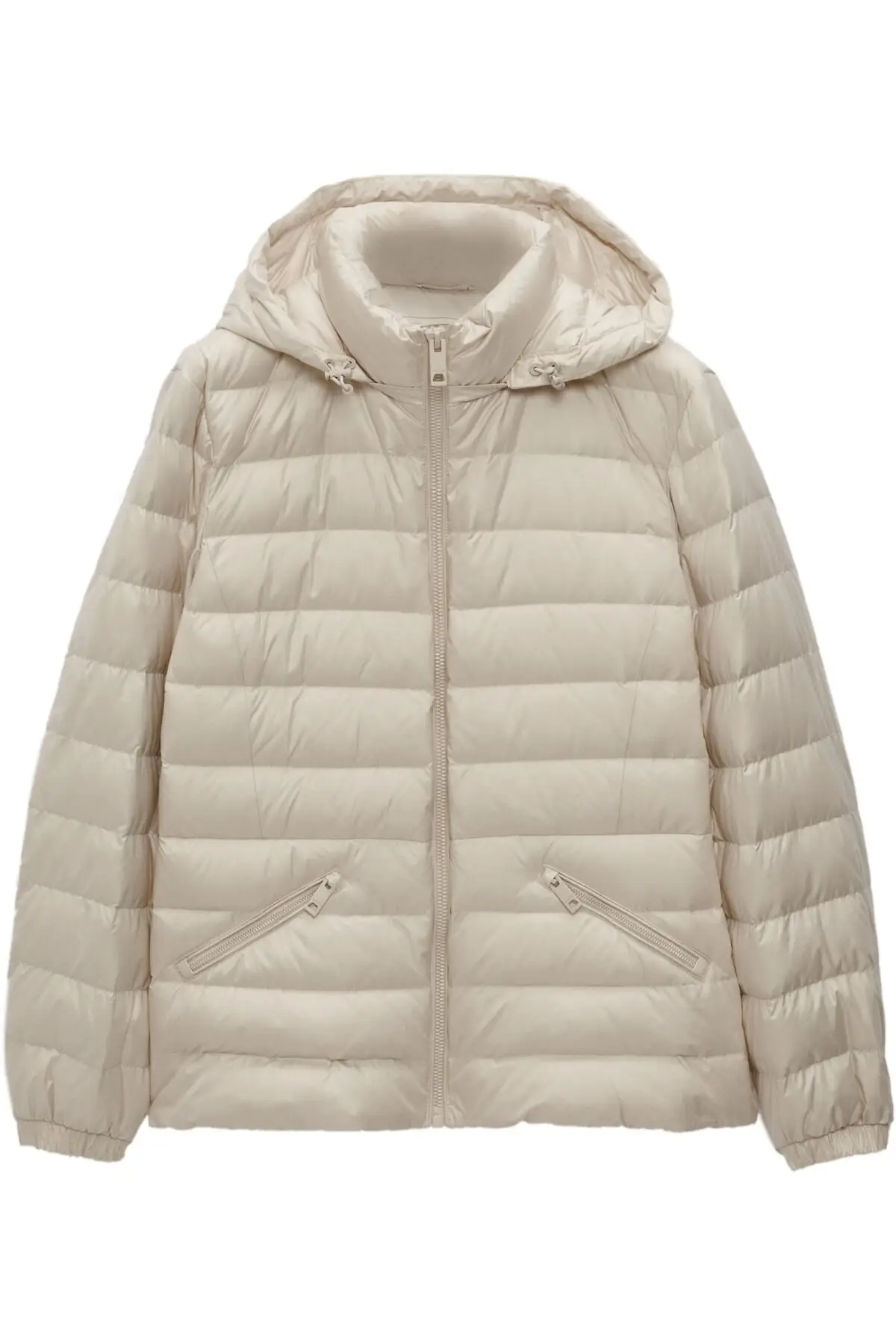 Women's Hooded Beige Inflatable Parka Casual Stylish Fashion Women's Clothing Outdoor Winter Wear Women Beige Parkas Down Parkas