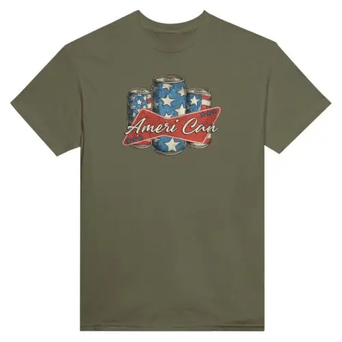 Patriotic Humor Ameri Can Crewneck T-shirt