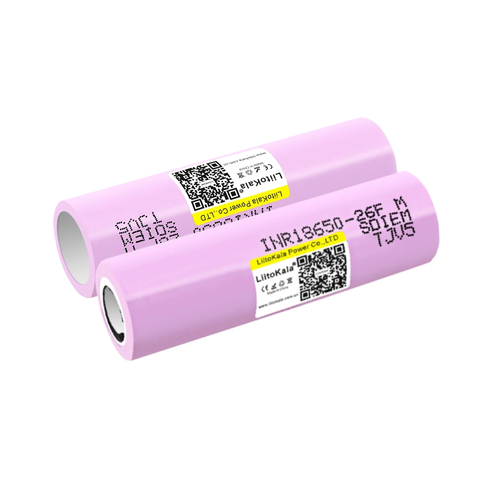 LiitoKala 26F 18650 2600mAh Rechargeable Battery 3.7V ICR18650-26F High Drain 20A For Headlamp Torch Flashlight Power Bank