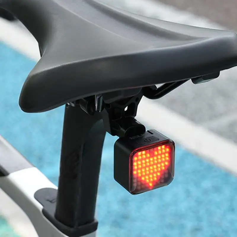 Bike Tail Light Rear Red Light For Night Riding Led Ebike Tail Light Smart & Creative USB Charging Brake Sensing With 8 Warning