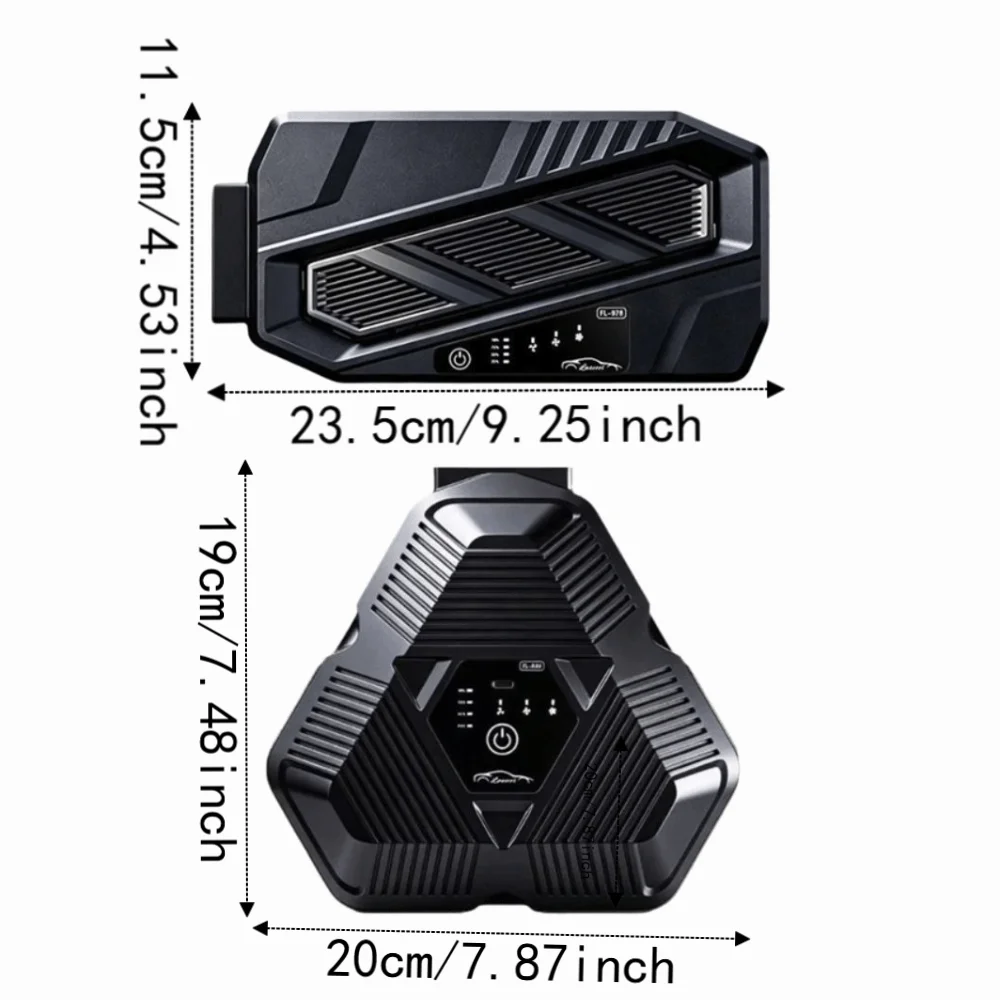 Highway Rechargeable Car Window Fan Double-Clamp Three Outlets Cooling Fan Quiet Odor Removal Vent Fan RV