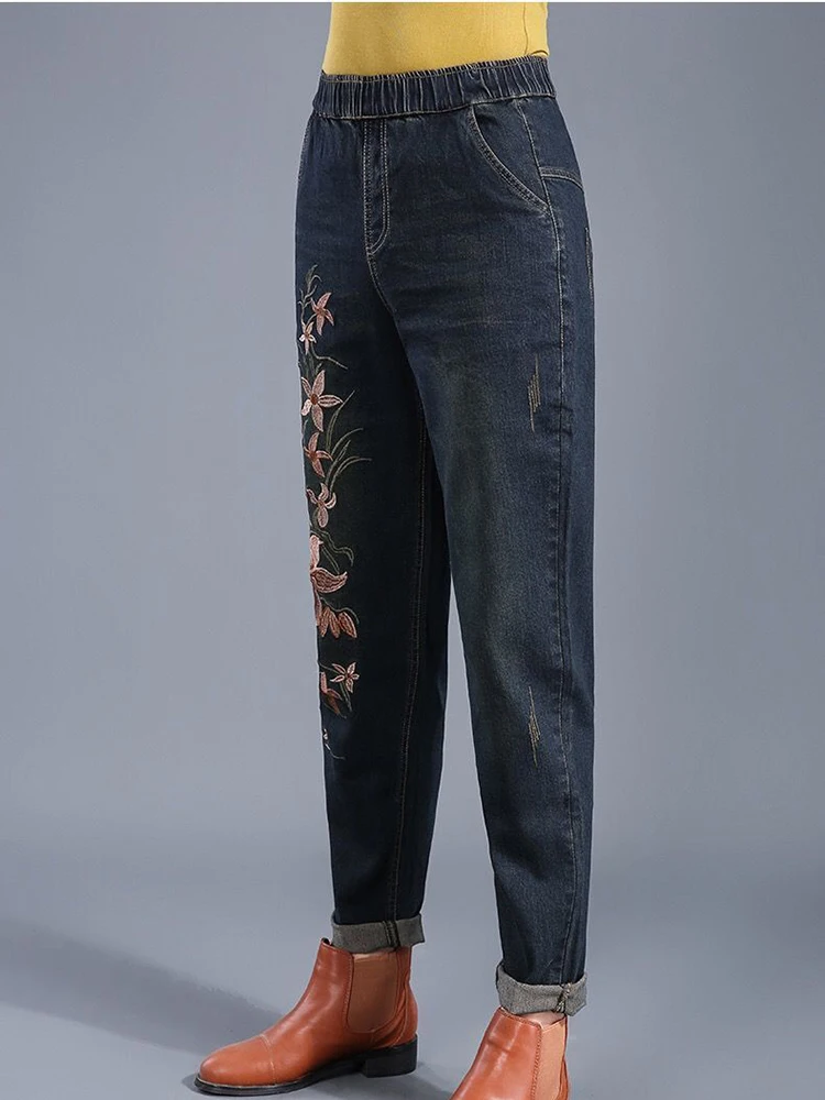 Jeans reto de cintura alta para mulheres, calças jeans de perna larga, casual grande, azul, verão, 70kg