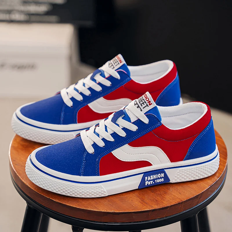 

Hot Sale Men's Canvas Shoes Fashion Designer Sneakers Man Vulcanized Sneakers Breathable Non-slip Skateboard Shoes Men Trainers