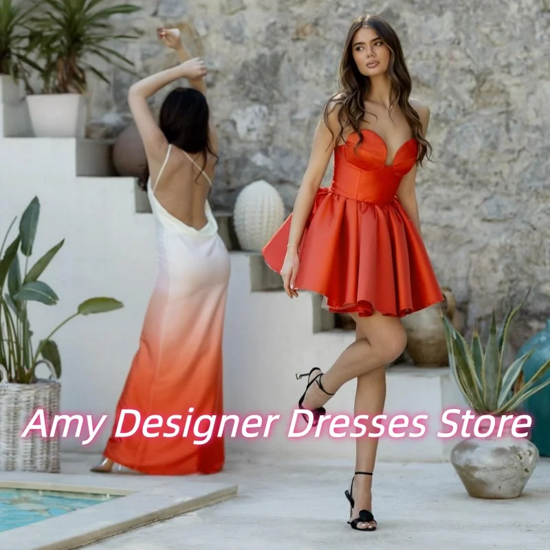 

Charming Orange Short Graduation Homecoming Dresses 2025 Customized Mini Prom Gowns Birthday Party Dress Females Vestido De Gala