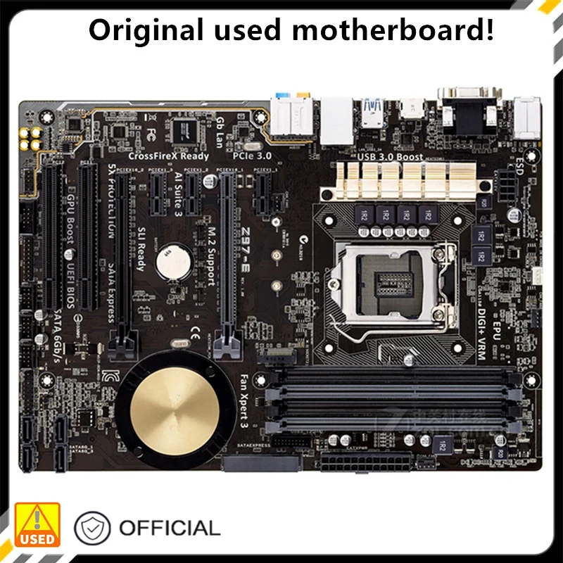 

For Z97-E Desktop Motherboard Z97 LGA 1150 For Core i7 i5 i3 DDR3 SATA3 USB3.0 Original Used Mainboard