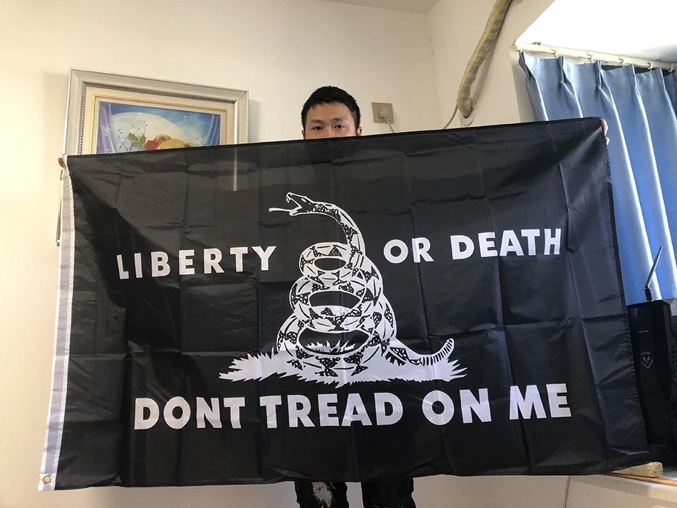 SKY FLAG 90x150cm Black Gadsden Flag 3x5ft hanging polyester（Dont Tread On Me）flag Banner indoor outdoor decoration