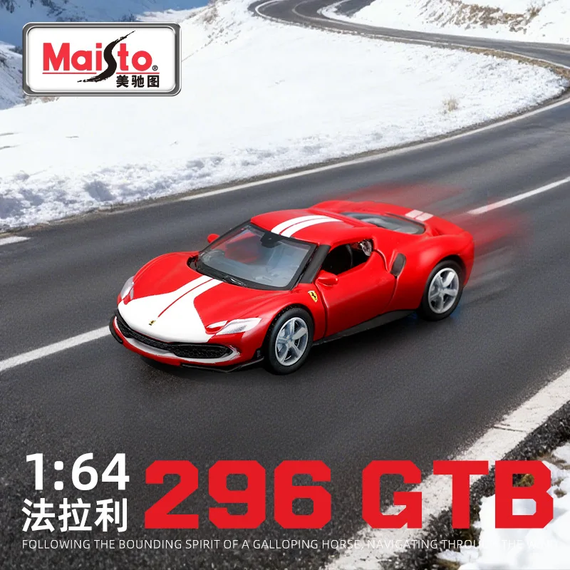 

Genuine Maisto Cars Toys For Collector 1:64 Ferrari 296GTB Simulation Alloy Car Model Metal Car Model Toy Ornament Wholesale Mal