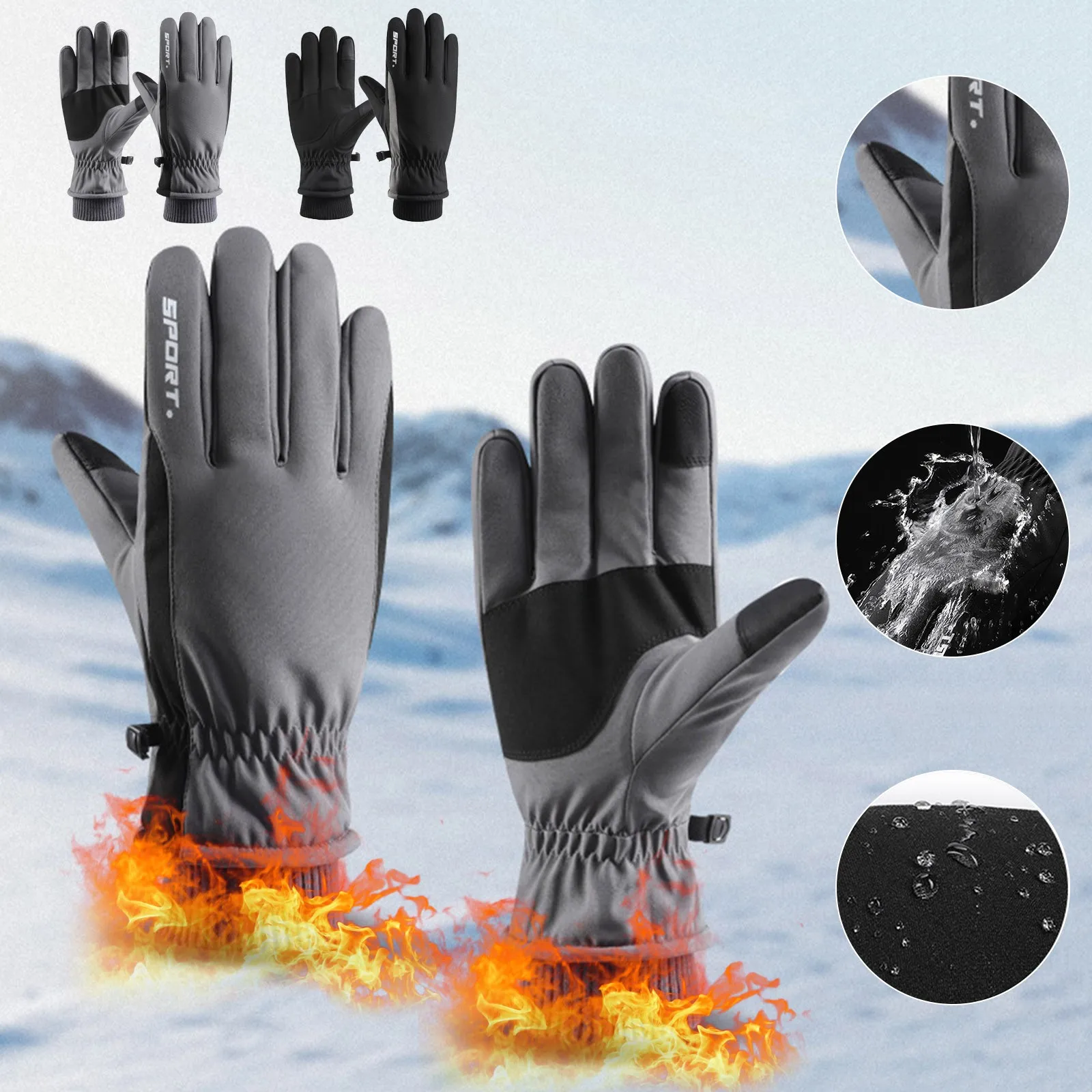 

Outdoor Fishing Waterproof Mens Glove Touch Screen Women Sport Ridding Windproof Breathable Non Slip Gloves Military Ski Autumn