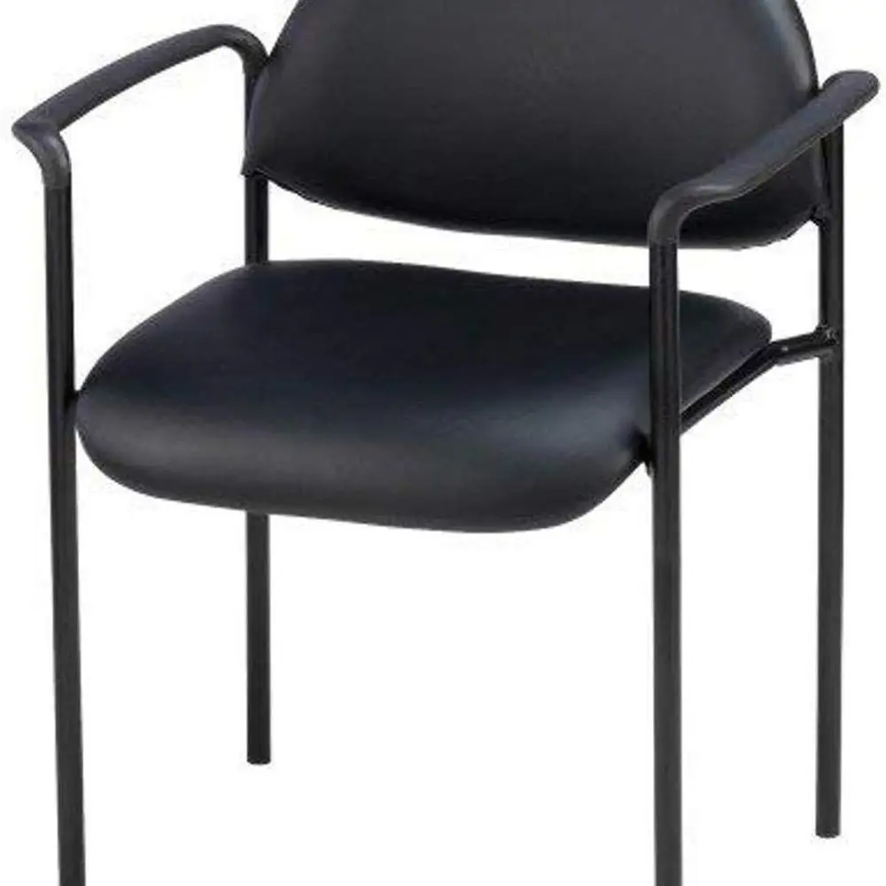 

Reception Guest Chair, Black Vinyl