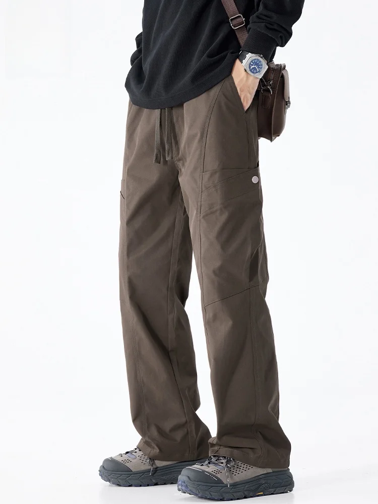 

Men's Casual Wide Leg Work Pants Straight Cut Spring Autumn Fashion Brand Leisure Trousers Spring Initial Trendy Cargo Pants