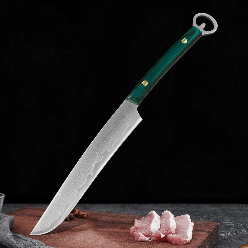 Professional Damascus Kitchen Knives Chef Knife Japanese Meat Cleaver Slicing Knife Wood Handle Stainless Steel Boning Knife