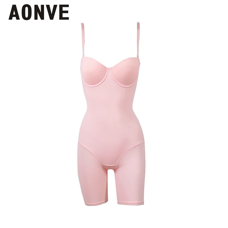 AONVE Female Bodysuit Jumpsuit Sexy Outfit Rompers Slimming Legs Tummy Control Butt Lifter Adjustable Shoulder Straps Shapewear