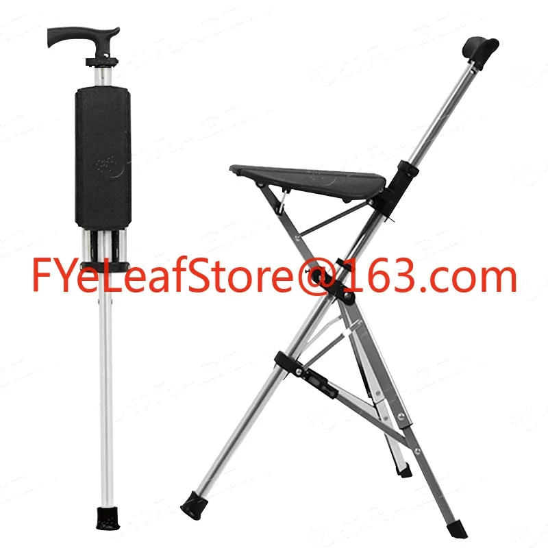 High Quality Aluminum Alloy Foldable Crutch Stool Multifunctional Anti-skid Folding Crutch Chair