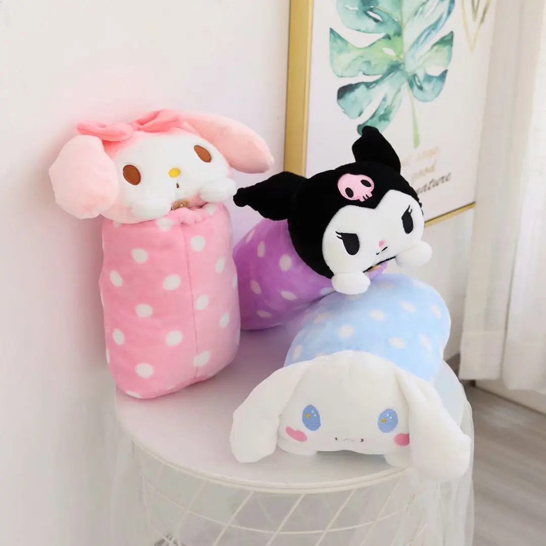 100cm Kawaii Flannel Blanket Japanese Style Bag Blanket Doll Easy Store School Office Nap Blanket Birthday Gift For Girl Student