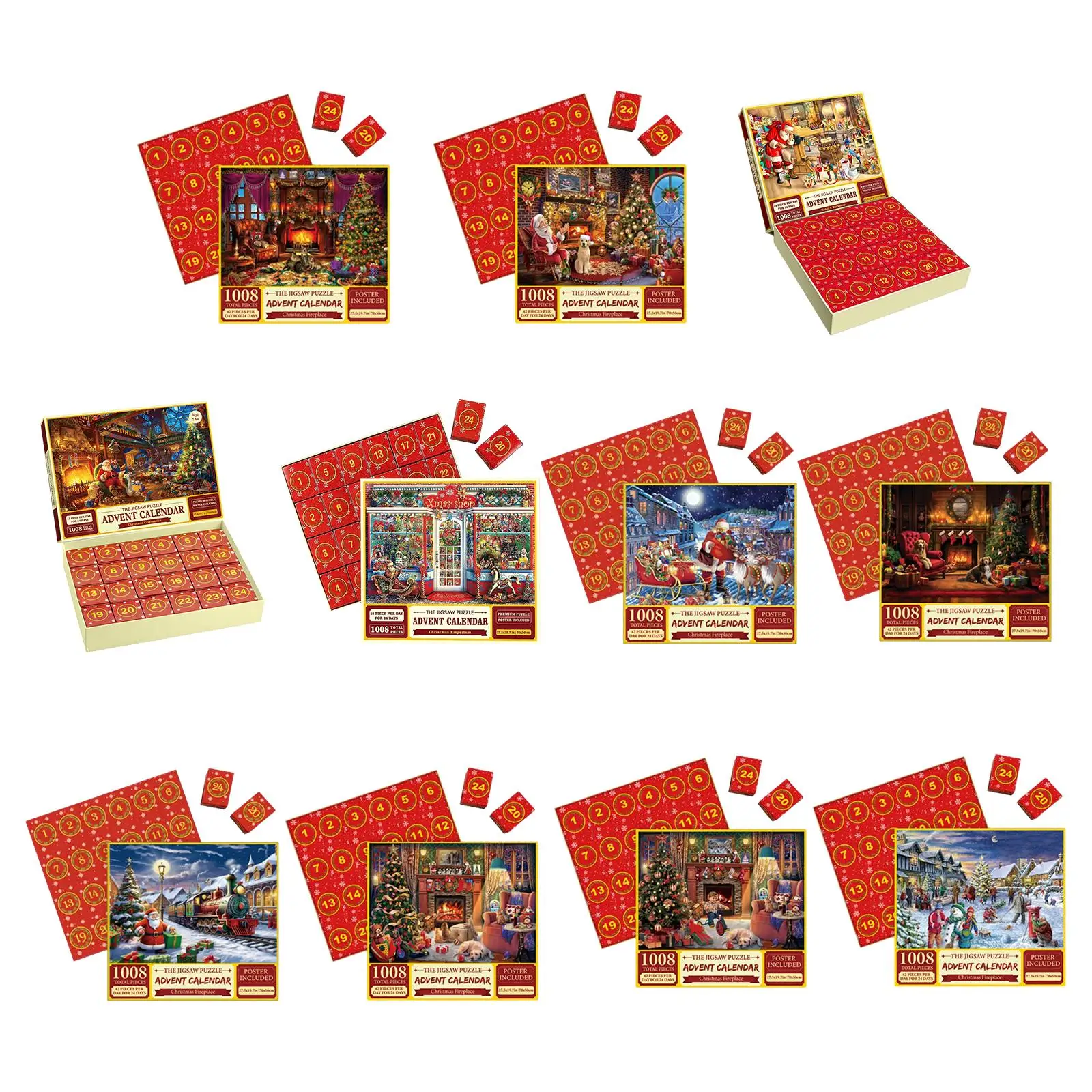 Merry Christmas Puzzle Unique Gift Holiday Puzzle Set for Kids