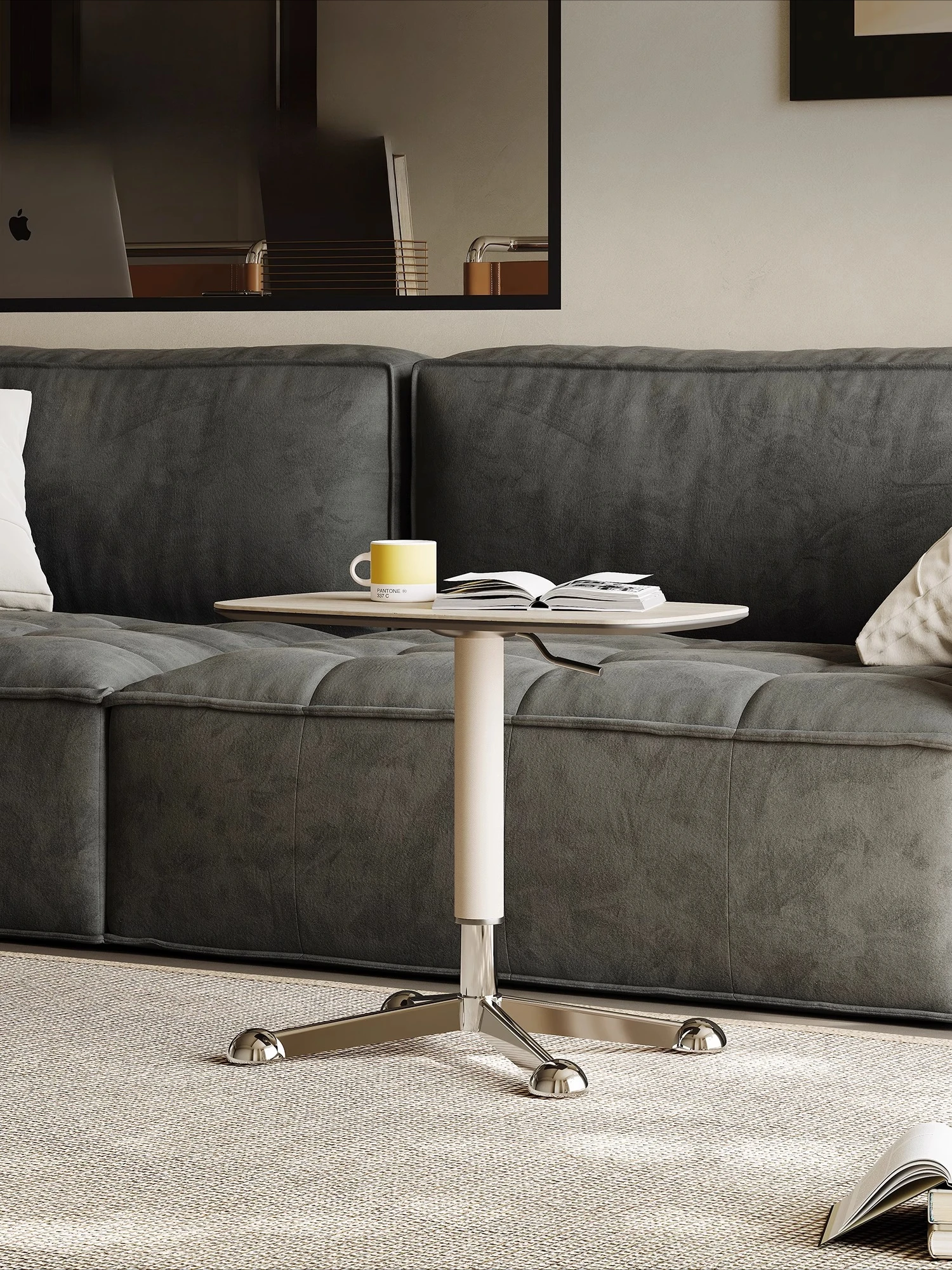 Slate lift sofa side table creative movable bedside table small coffee table