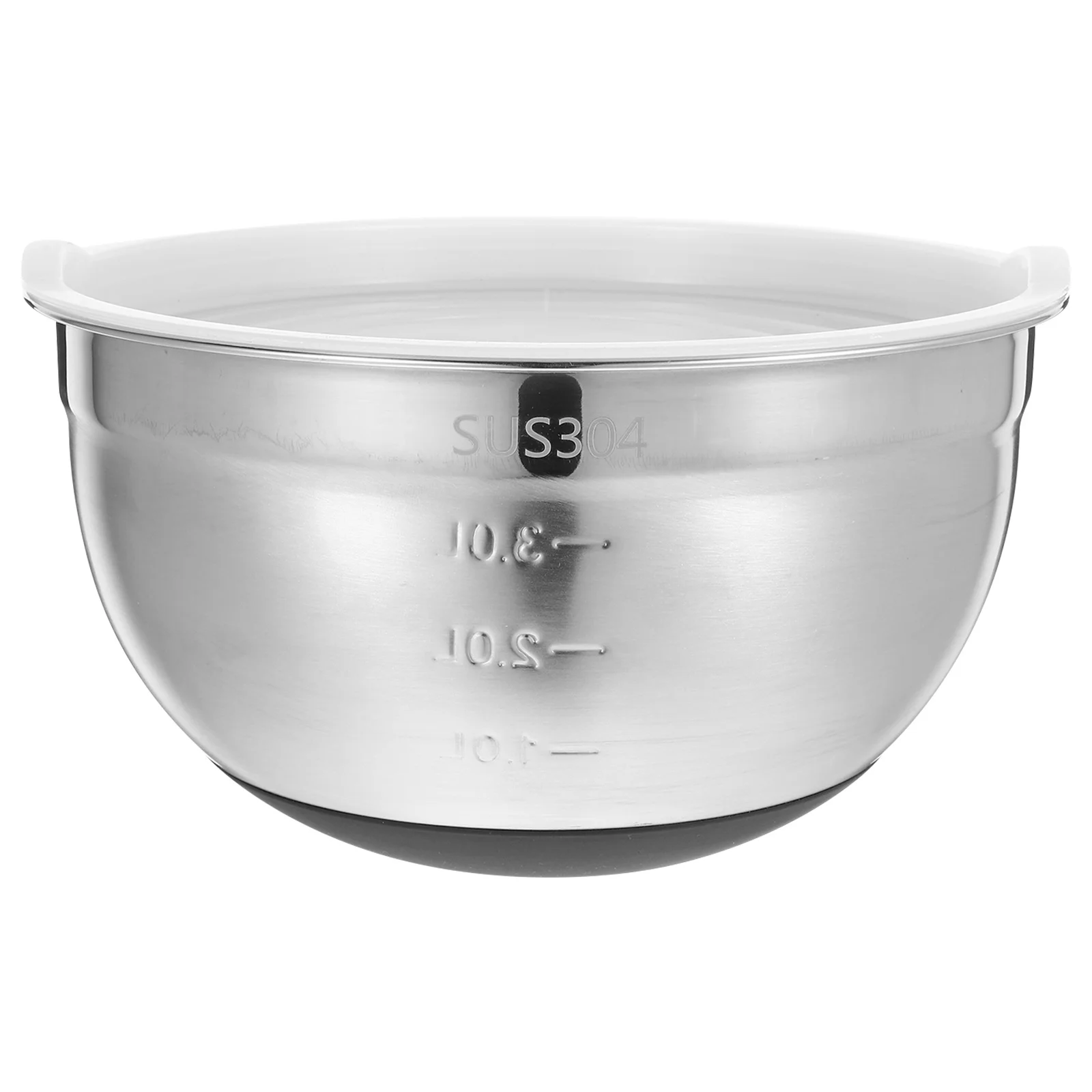 Ciotola per miscelazione in acciaio inossidabile con coperchio base in silicone Antiscivolo a prova di polvere Frusta da cucina Frullino per le uova Servire insalata di verdure