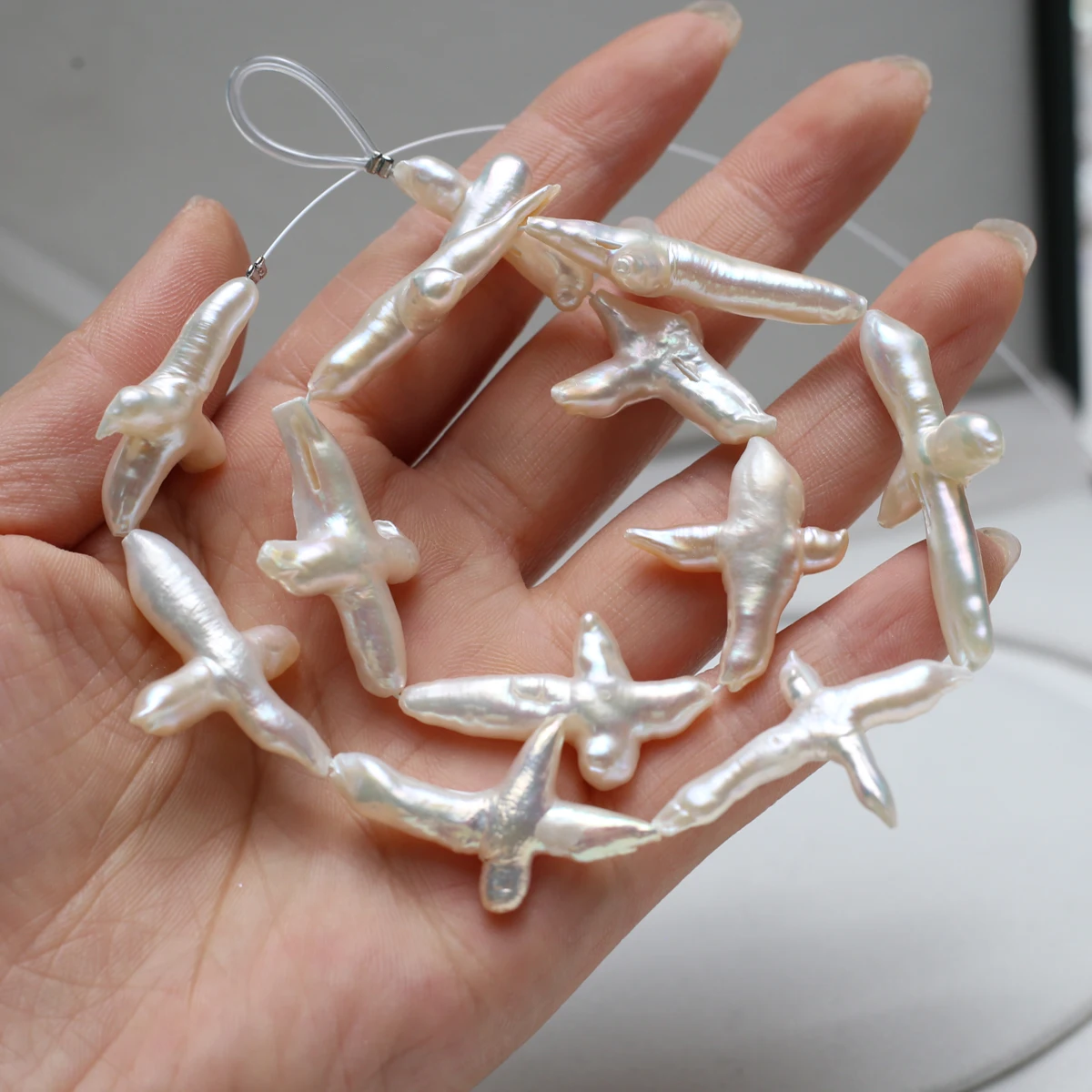 100% Natural Freshwater Pearl Beads Cross Shape Pearl Loose Spacer Beaded for Making DIY Jewerly Necklace Bracelet Accessories