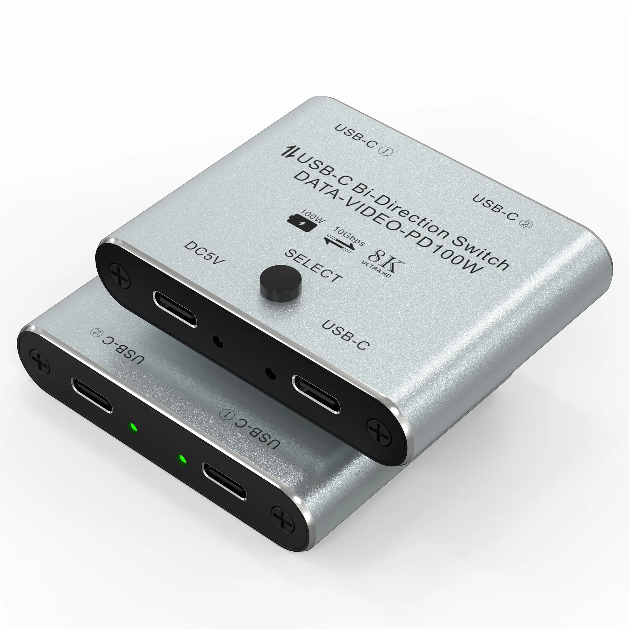 Dwukierunkowy rozdzielacz przełącznika KVM USB C 8K 2 wejścia 1 wyjście do transmisji wideo 8K@60Hz/4K@120Hz + ładowanie 100W + transmisja danych 10Gbps — zdjęcie produktu 7