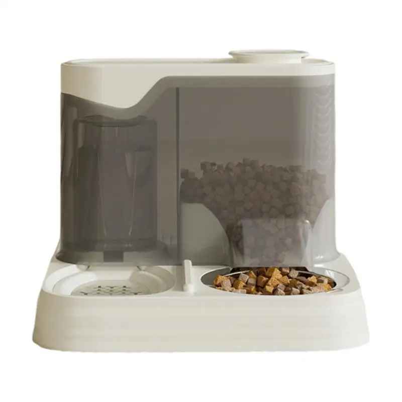 

Cat Feeder Automatic Puppy Food And Water Dispenser Splash-proof 2-in-1 Feeding Dispenser For Travel Multi-pet Households