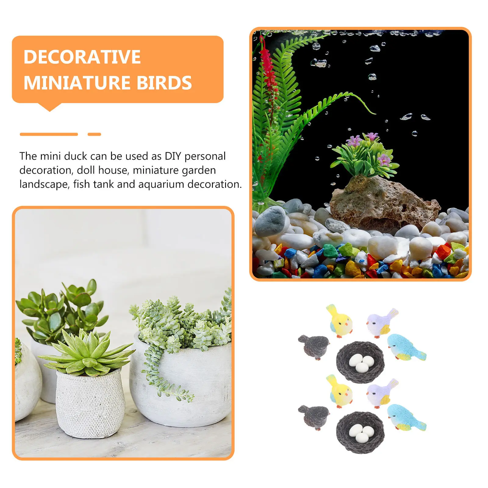 

2Set Moss Micro Landscape Birds Premium Resin Miniature Garden Decor Indoor Outdoor Fairyland Ornaments Cute Mini Birds Figures
