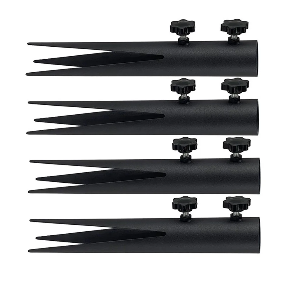 Metal Torch Stakes 4 Pack for Garden Lighting Fixtures Ground Spikes for Solar Torches Flags Fishing Rods Outdoor Steel Posts
