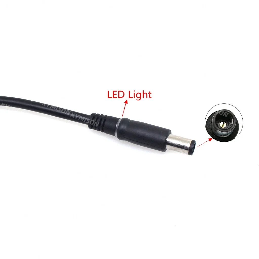 18AWG Miedziane złącze wtykowe DC do laptopa Dell HP Ładowarka Adapter czarny Pin 7.4 x 5.0 z diodą LED 1.8M — zdjęcie 6