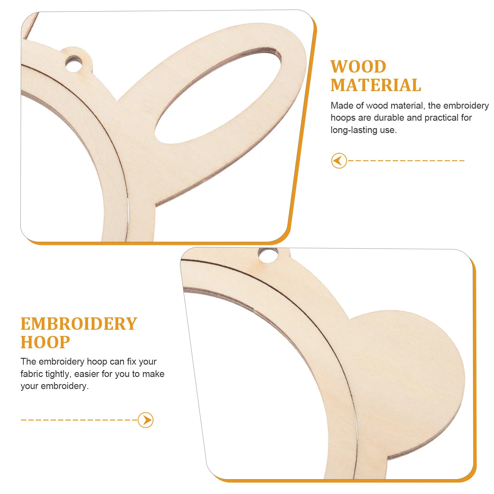 

3pcs Large Mini Embroidery Hoops Wooden Frames for Cross Stitch Handcraft Sewing DIY Accessories Bear Rabbit Cat Designs