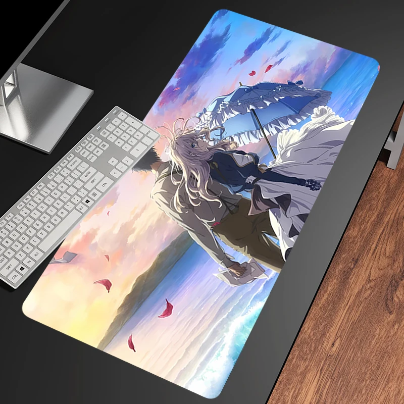 Mouse Pad Gaming Laptops Keyboard Mat Deskmat Pc Accessories Desk Protector Gamer Mats Anime Violet Evergarden Mousepads carpet