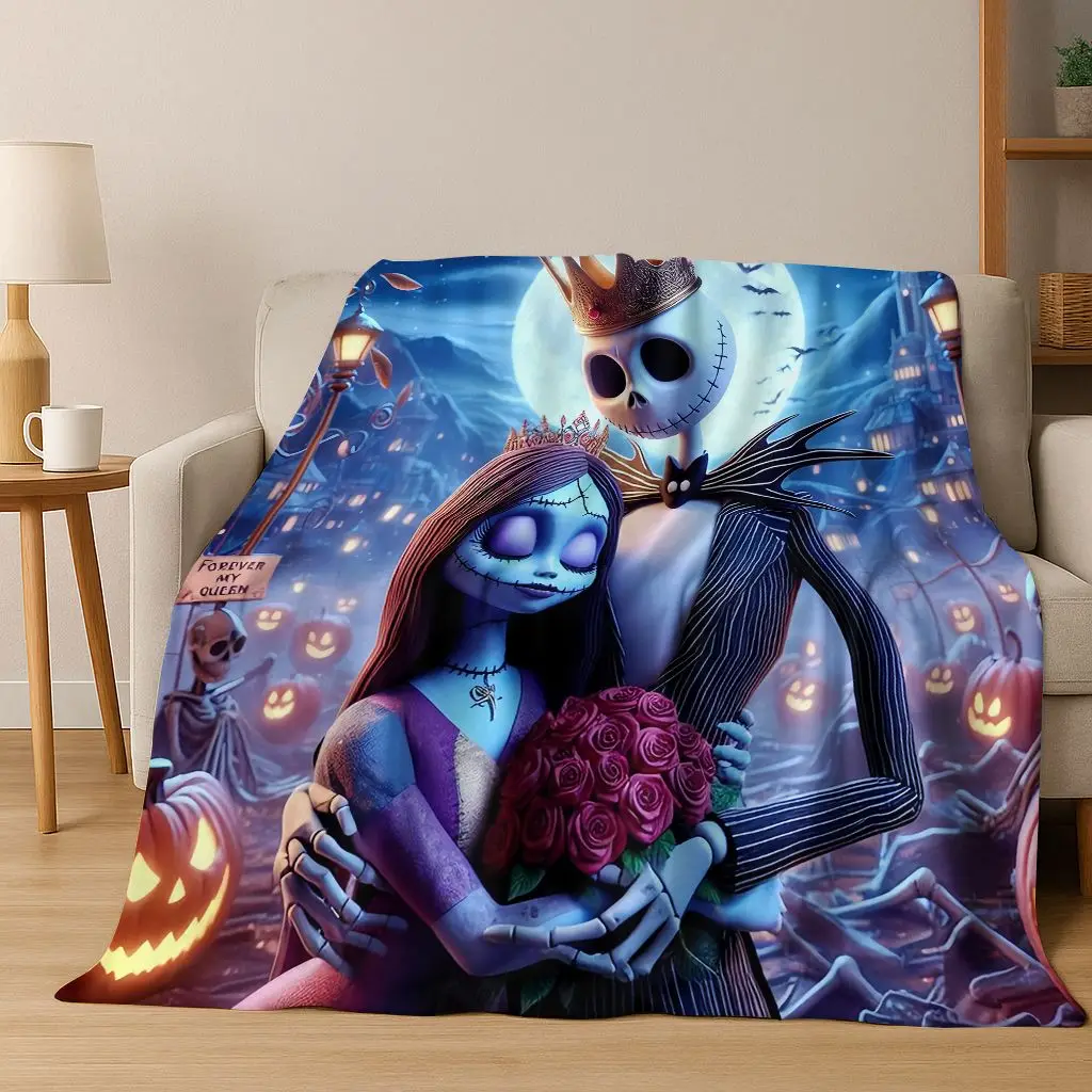 2026 New The Nightmare Before Christmas Jack Cartoon Flannel Blanket,Warm and Cozy Soft Throw Blanket for Home Bedroom Bed Sofa