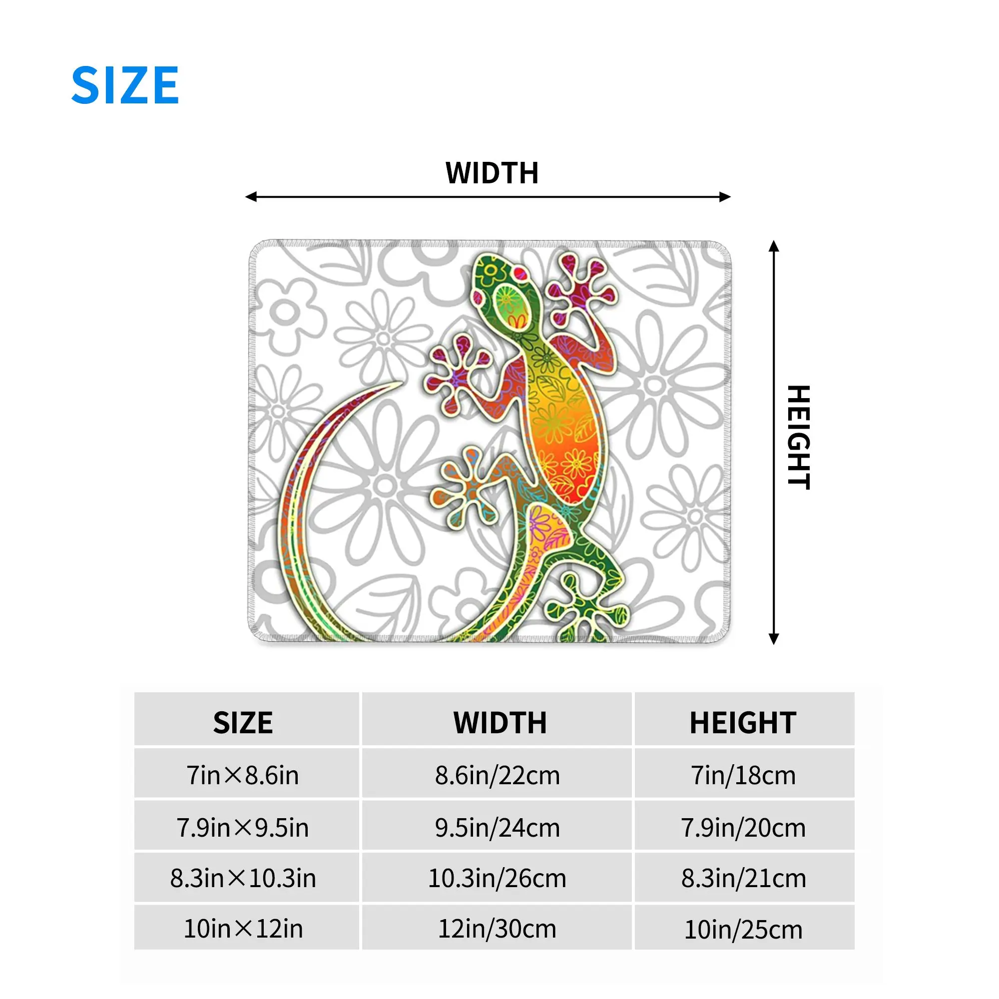 Gecko Ethnic Tribal Lizard  African Mouse Pad Computer Keyboard Mouse Mat Gaming Laptop Desk Mat Office Accessories Table Mats