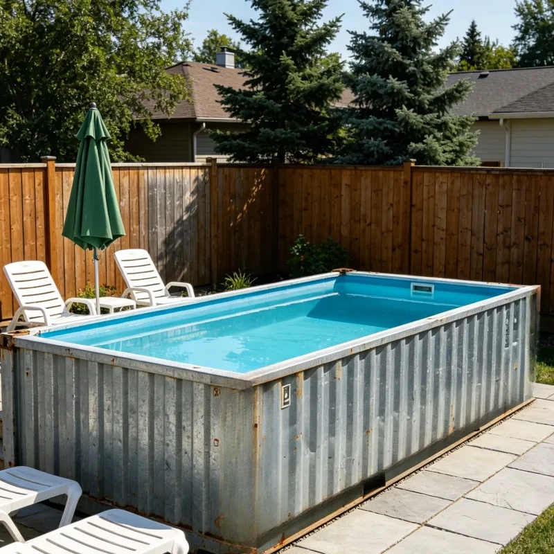 Customized Modular Container Pool Steel Frame Connection Structure Outdoor Above Ground Pool Suitable Vacation Homes