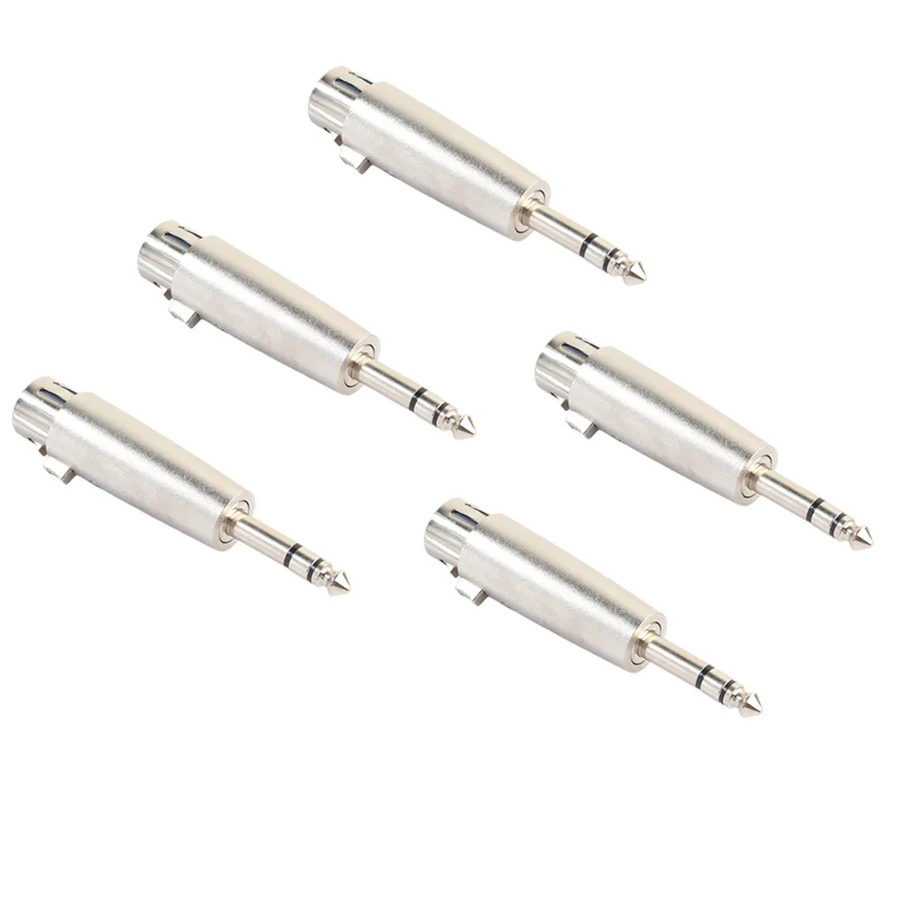 TRS 1/4 "6.35 مللي متر ذكر إلى XLR 3 دبوس أنثى محول الصوت ، الفضة