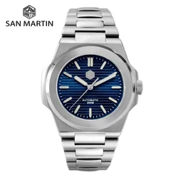 San Martin 42mm PT5000 SW200 Sunray Dial Diver Watch For Men Retro Luxury Sapphire 20Bar Waterproof BGW-9 Luminous SN0076