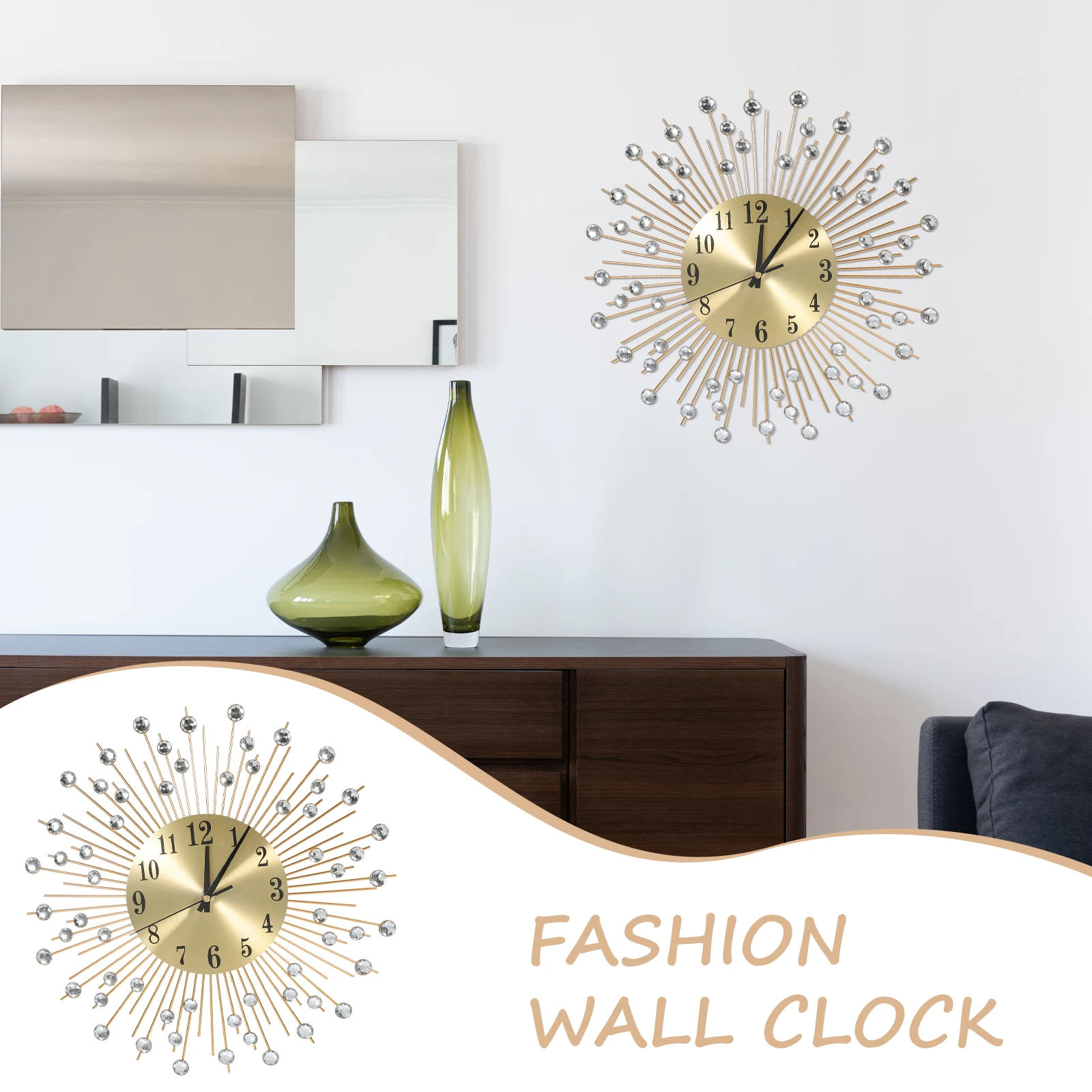 

Modern Wall Silent Modern Clocks For Walls Metal Art Decor for Living Room Home Gifts Wedding Party