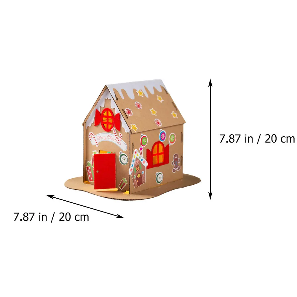 Cardboard Christmas Gingerbread House DIY Craft Kit Enhances Creativity Imagination Fine Motor Skills Holiday Party Decoration
