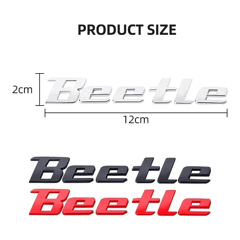 1PCS Metal Beetle Car Letter Logo Sticker Tail Bumper Badge Auto Rear Trunk Emblem Styling Accessories For Volkswagen VW Beetle