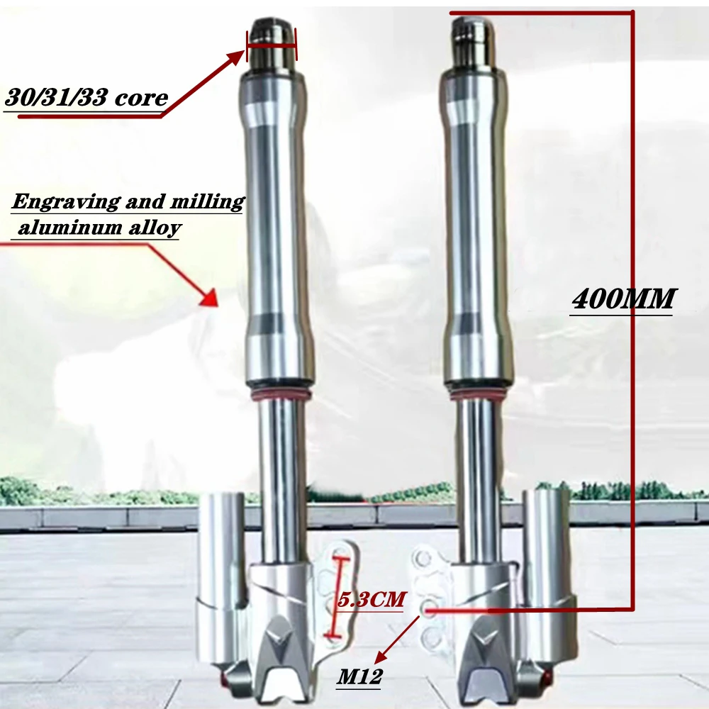 Motorcycle Front Fork Invert Front Shock Absorber 30/31/33core 380/400mm Mounting For Cygnus-X RSZ FORCE Niu N1S Ninebot Scooter