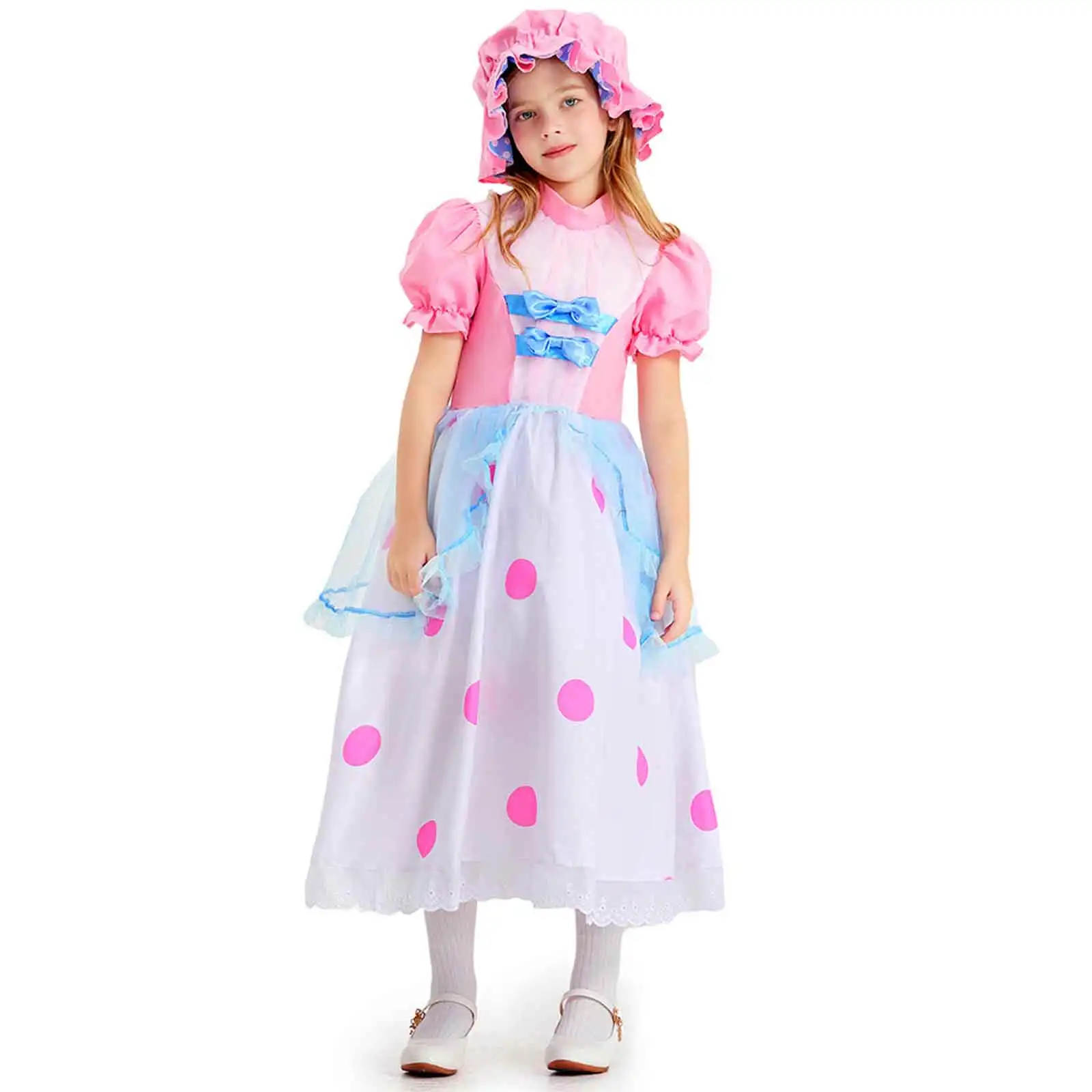 

Anime Bo Peep Cosplay Costume Disguis Dresses With Hat Woman Girl Suits Halloween Christmas Carnival Party Cosplay Outfits ﻿