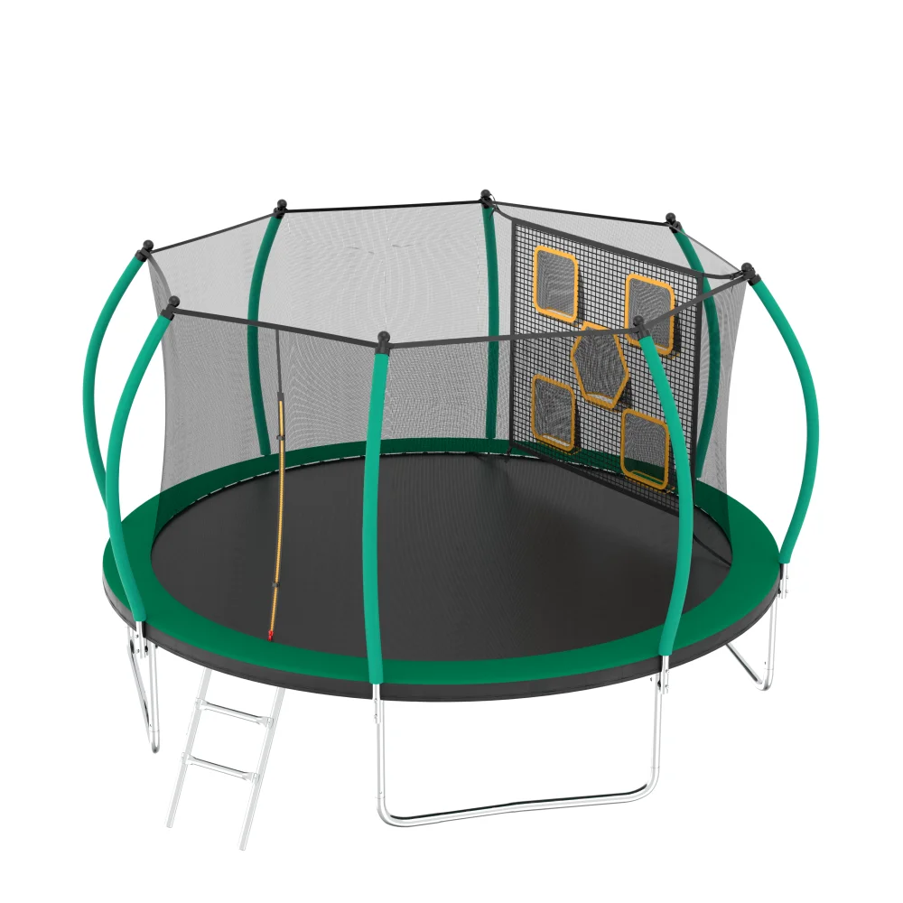 Trampolín de 12 pies con recinto, trampolines recreativos con escalera, trampolín exterior para niños, trampolín para niños