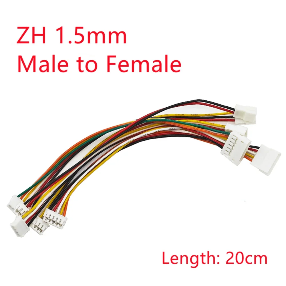 10Pcs/lot JST ZH1.5 Male to Female 2P 3P 4P 5P 6P Adapter Conversion Line Connector with 200mm Extension Cable