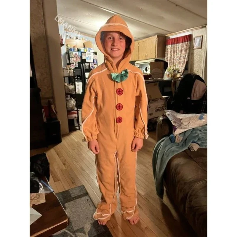 Men Gingerbread Cookie Jumpsuit 2026 New Arrival Christmas Family Costume Fancy Dress Up view 6