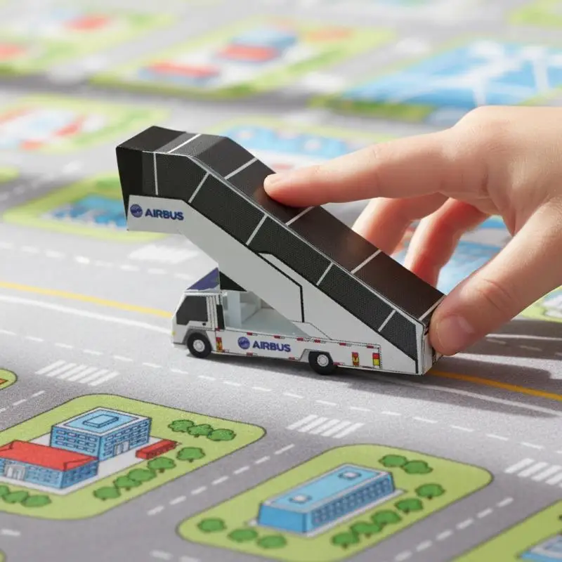 1:400 Airport Ground Handling Wide-body Canopy Boarding Car Abrasive Can Not LiftStatic Simulation Model image 6