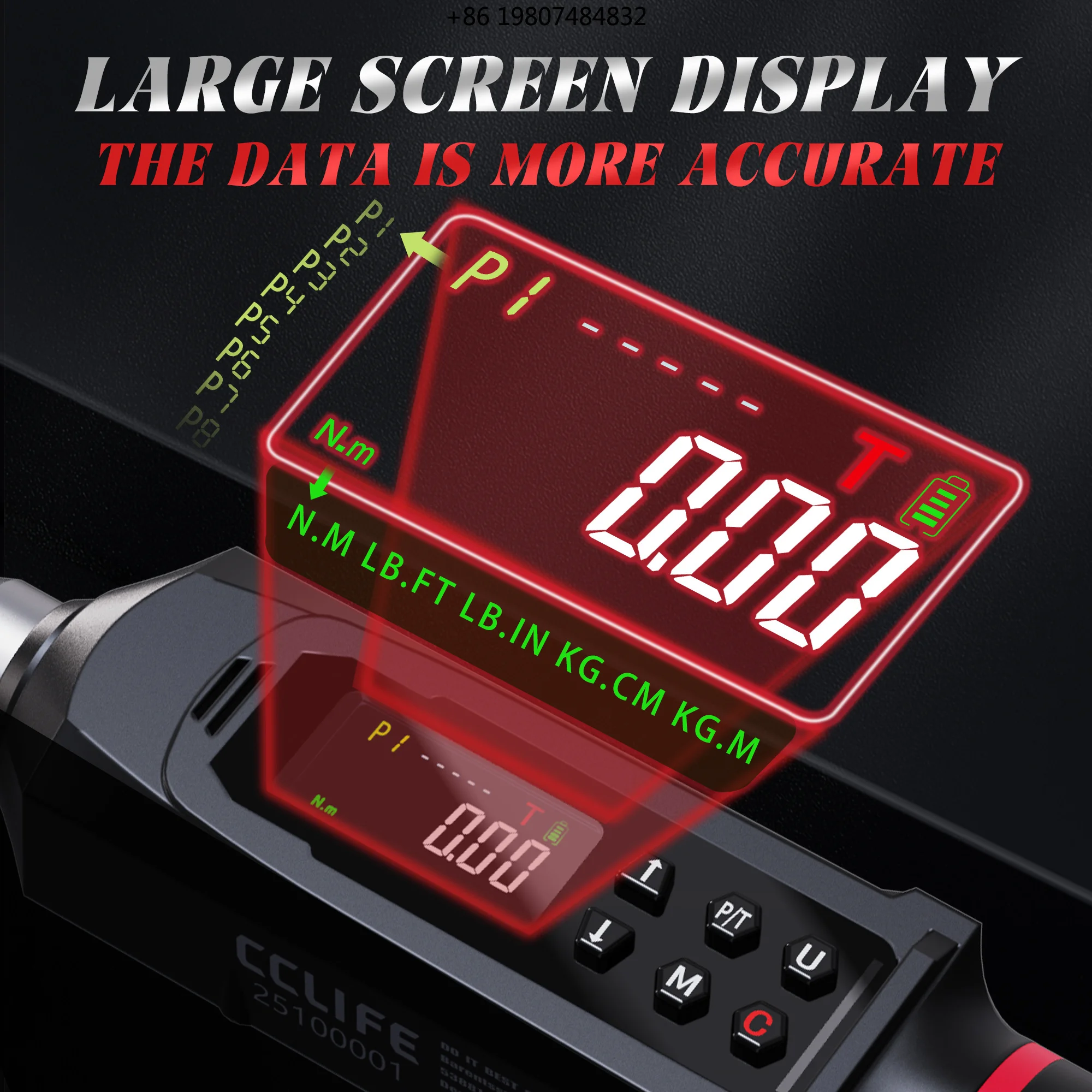Digital Torque Wrench 1/2 Inch 200Nm - New High Precision Digital Torque Wrenches